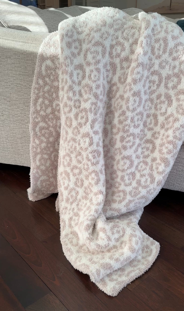 Blushing Beige & Off White Leopard 2.0 Print Extended Throw