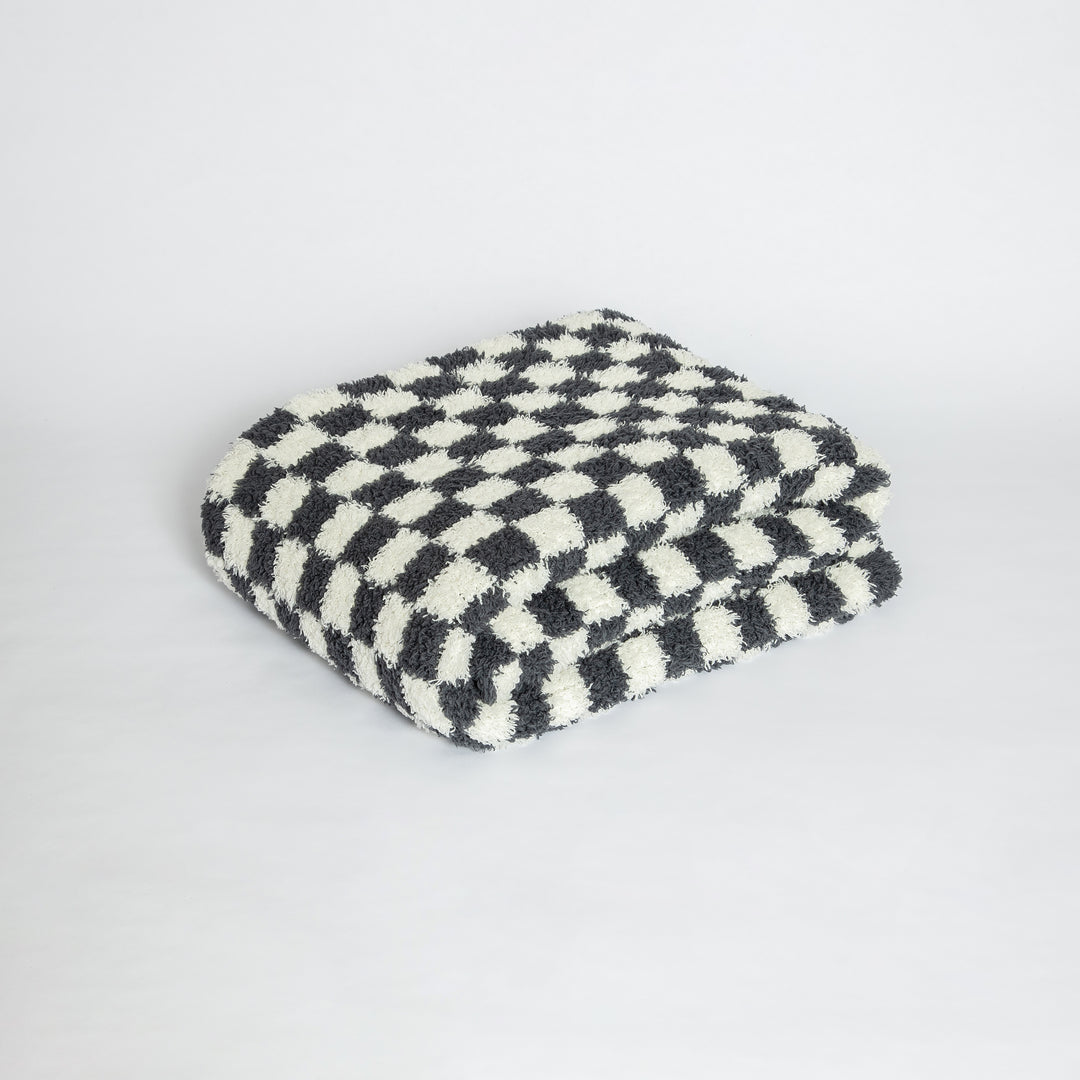 Baby's Breath & Forest Green Check Print Toddler Blanket