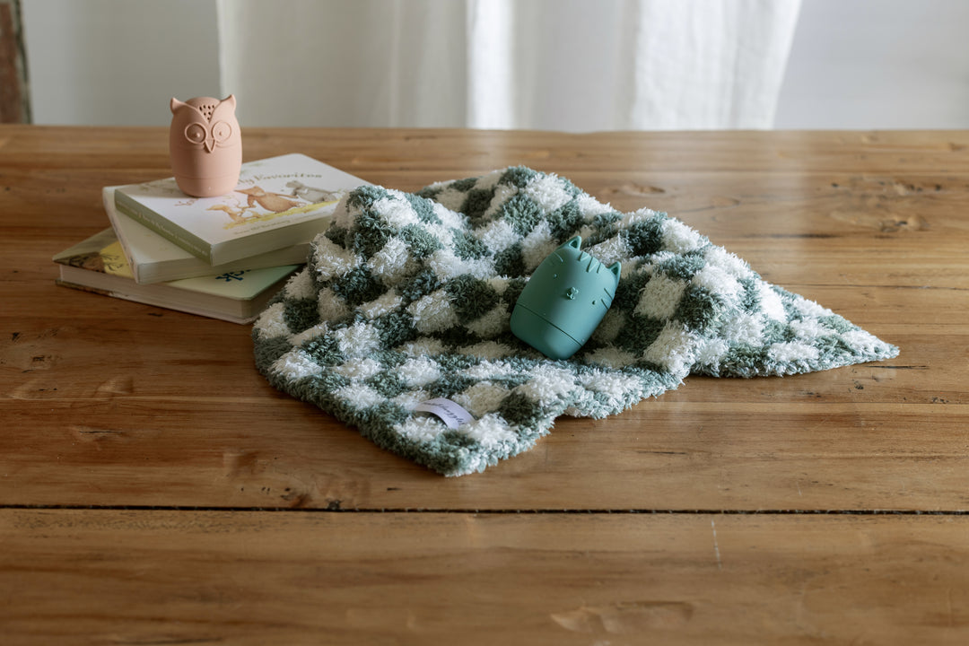 Baby's Breath & Forest Green Check Print Lovey
