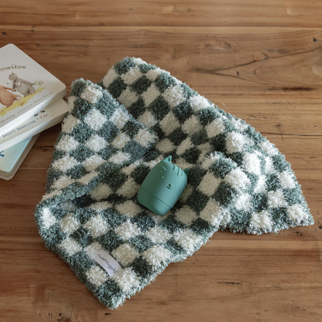Baby's Breath & Forest Green Check Print Lovey