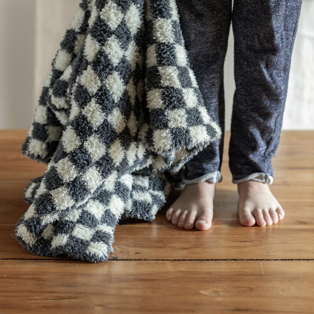 Turbulence & Baby's Breath Check Print Toddler Blanket