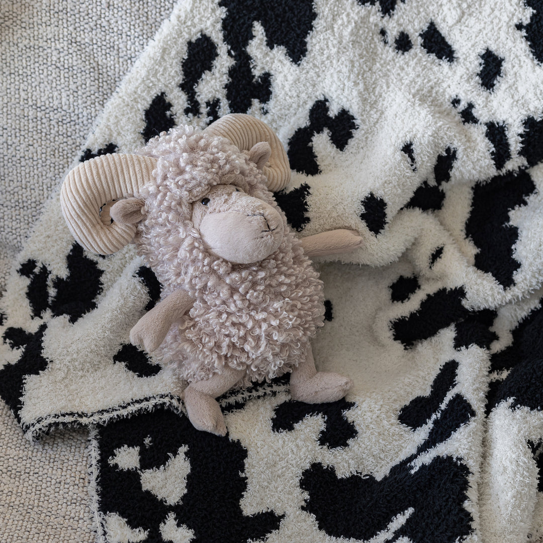 Tap Shoe &  Baby's Breath Cow Print Toddler Blanket
