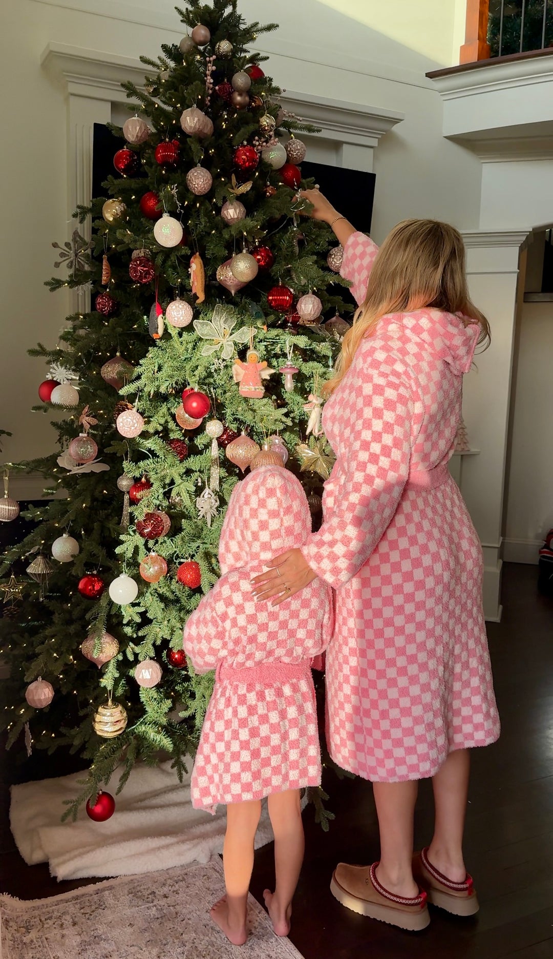 Adult Check Print Hooded Robe