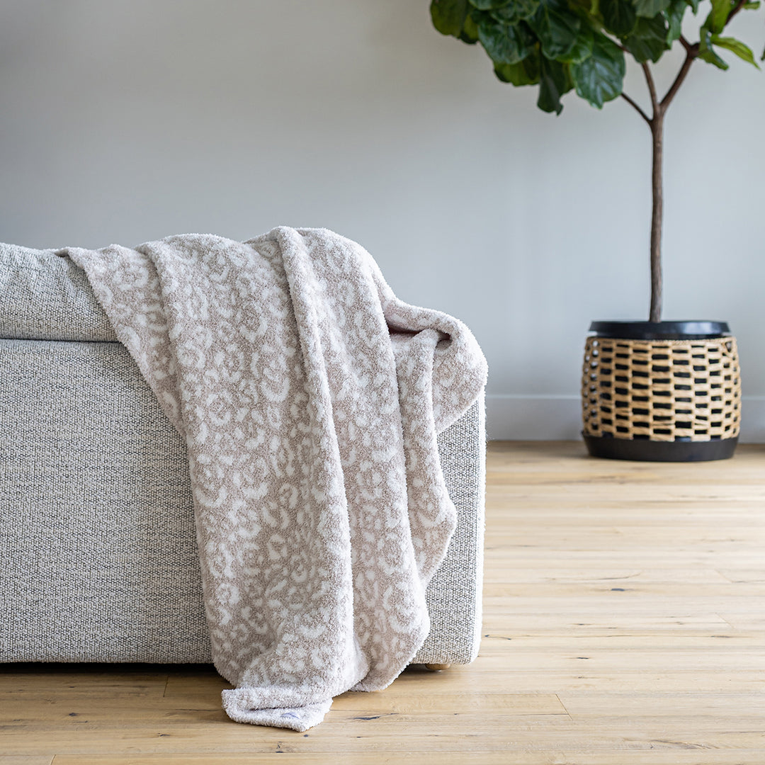 Blushing Beige & White Leopard 2.0 Print Extended Throw