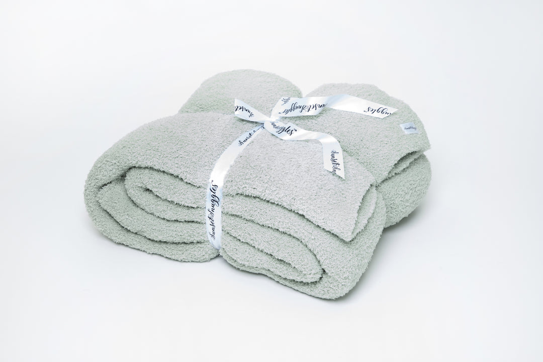 Solid Doubled Layered in Desert Sage Twin Bed Blanket