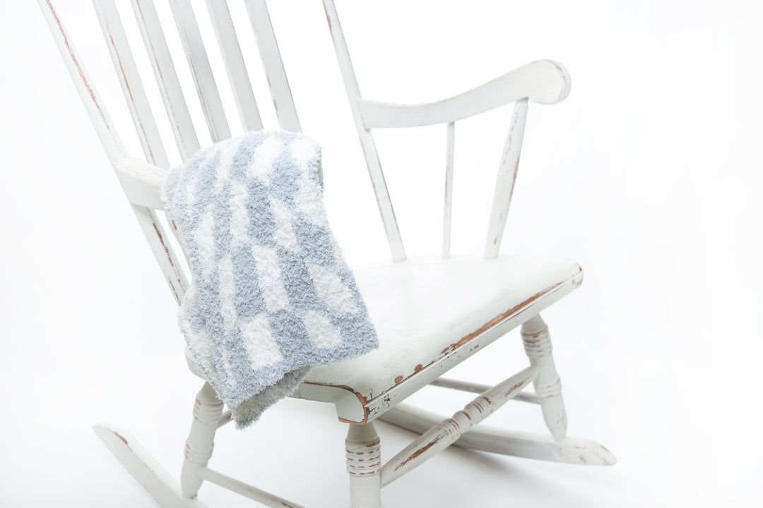 Frozen & White Wavy Checker Print Lovey