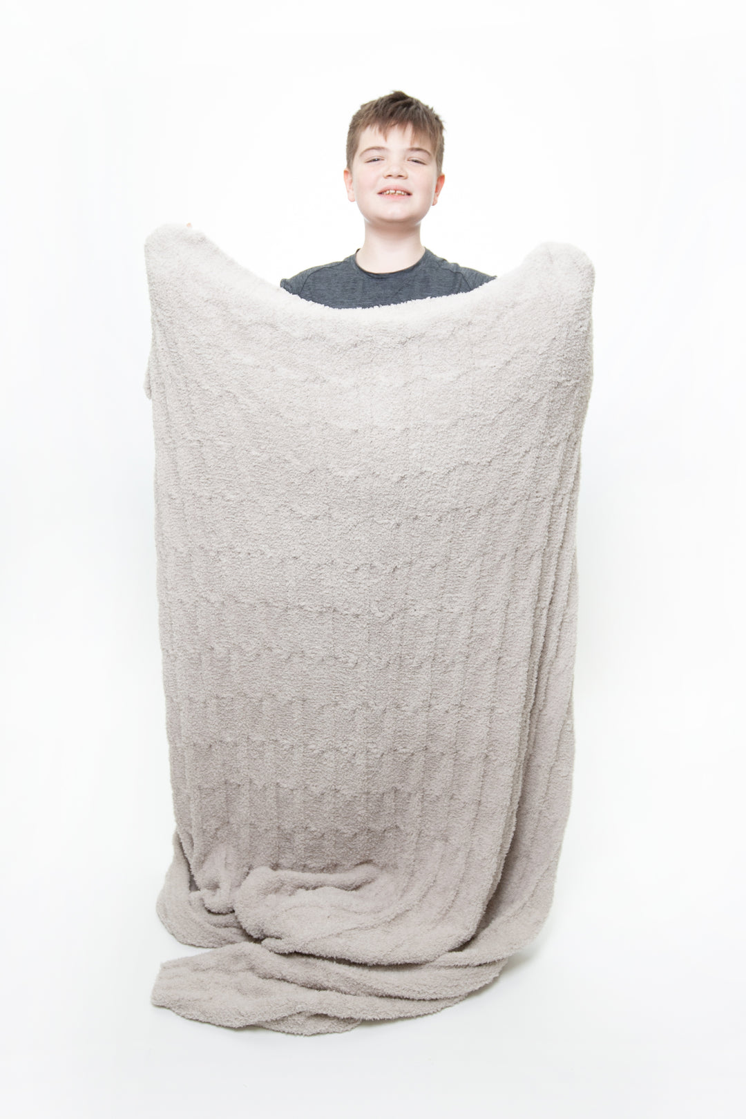 Foggy Dew Cable Knit Extended Throw