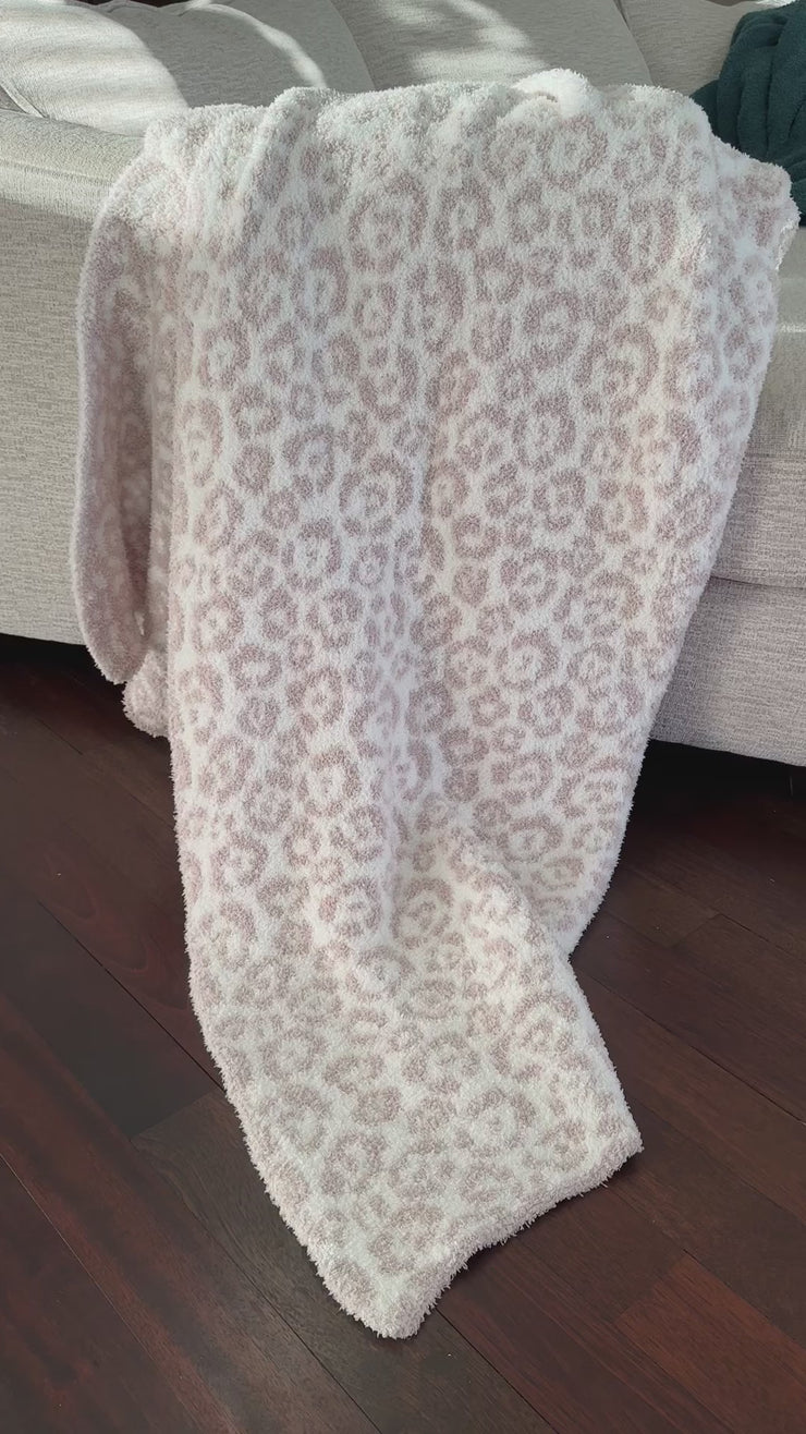 Blushing Beige & Off White Leopard 2.0 Print Extended Throw