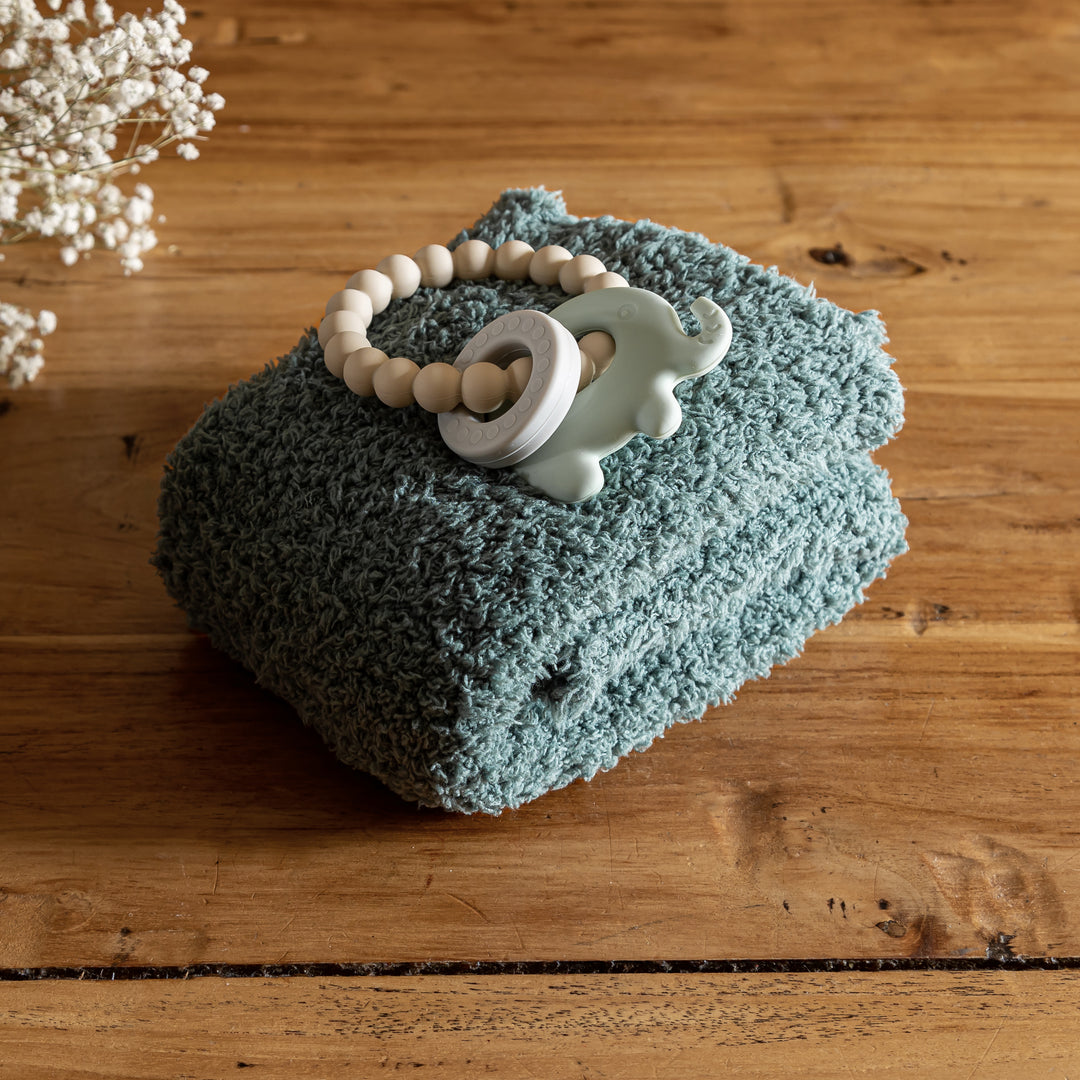 Dark Forest Green Solid Double Layered Print Lovey