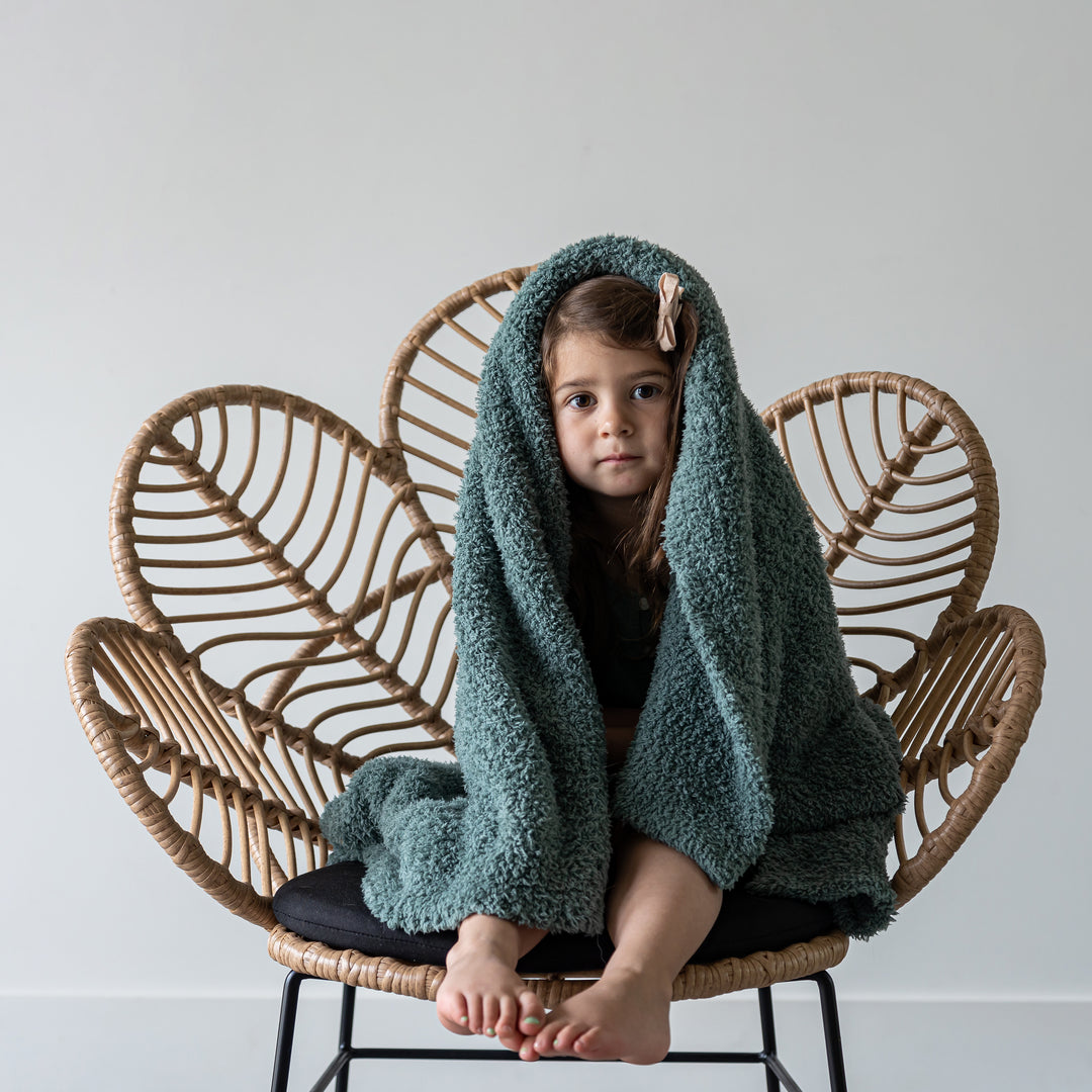 Dark Forest Green Solid Double Layered Print Toddler
