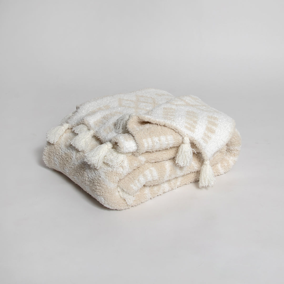Birch & Marshmallow Tassel Extended Throw Blanket