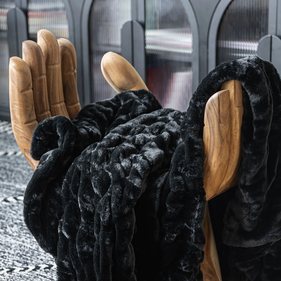 Midnight Black Double-sided Minky Blanket