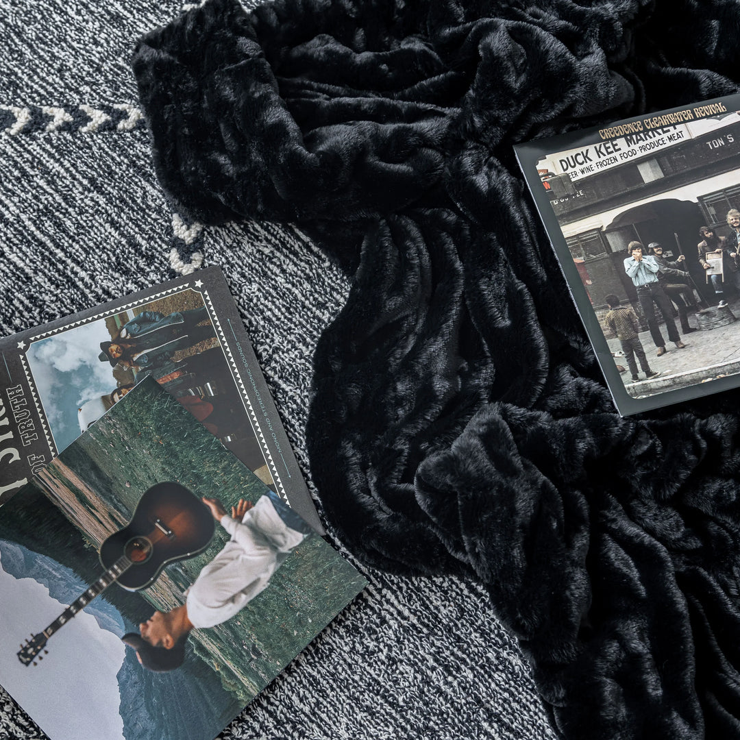 Midnight Black Double-sided Minky Blanket