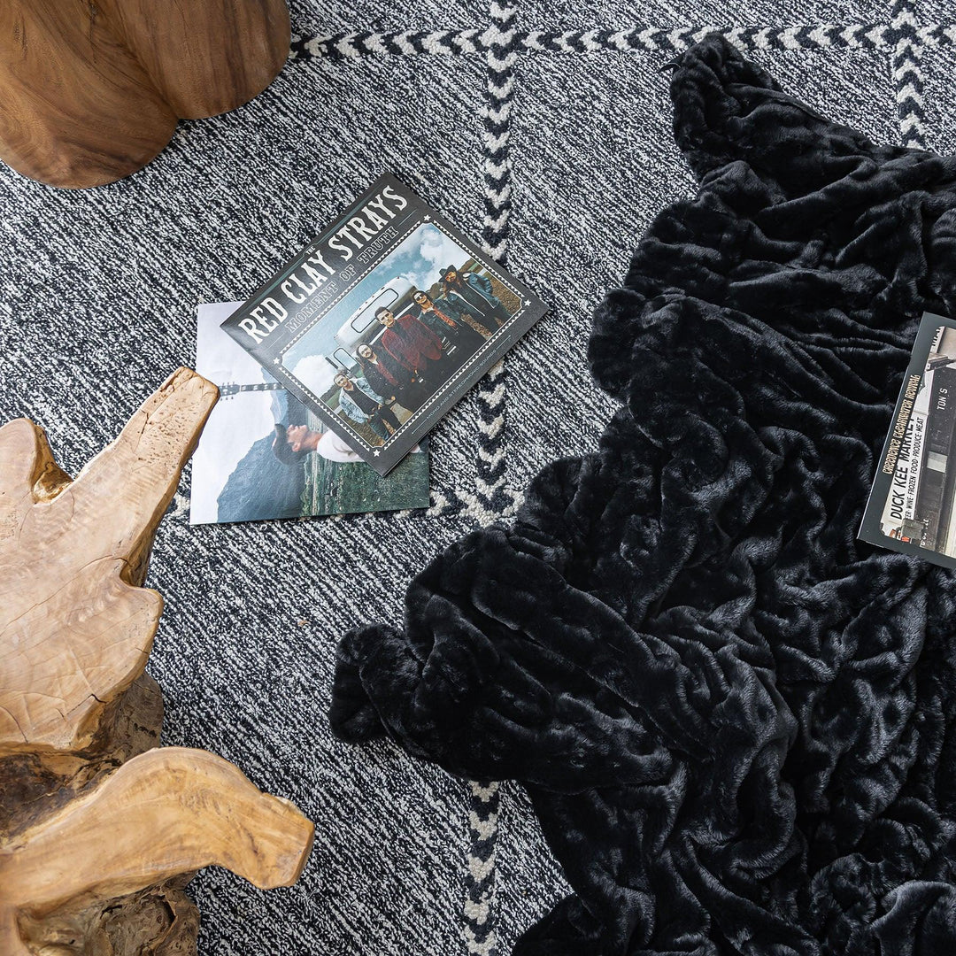 Midnight Black Double-sided Minky Blanket