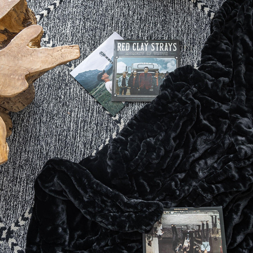 Midnight Black Double-sided Minky Blanket