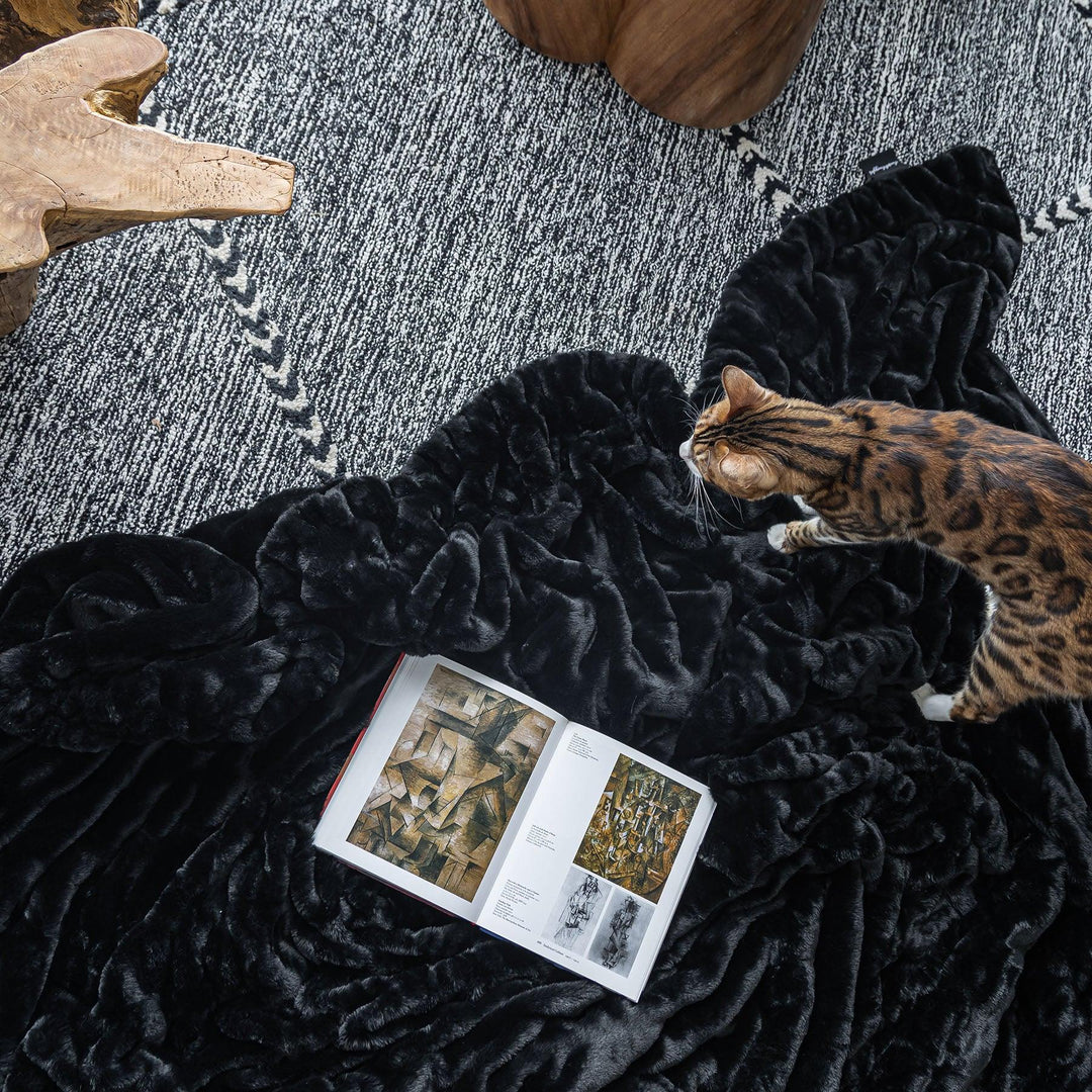 Midnight Black Double-sided Minky Blanket