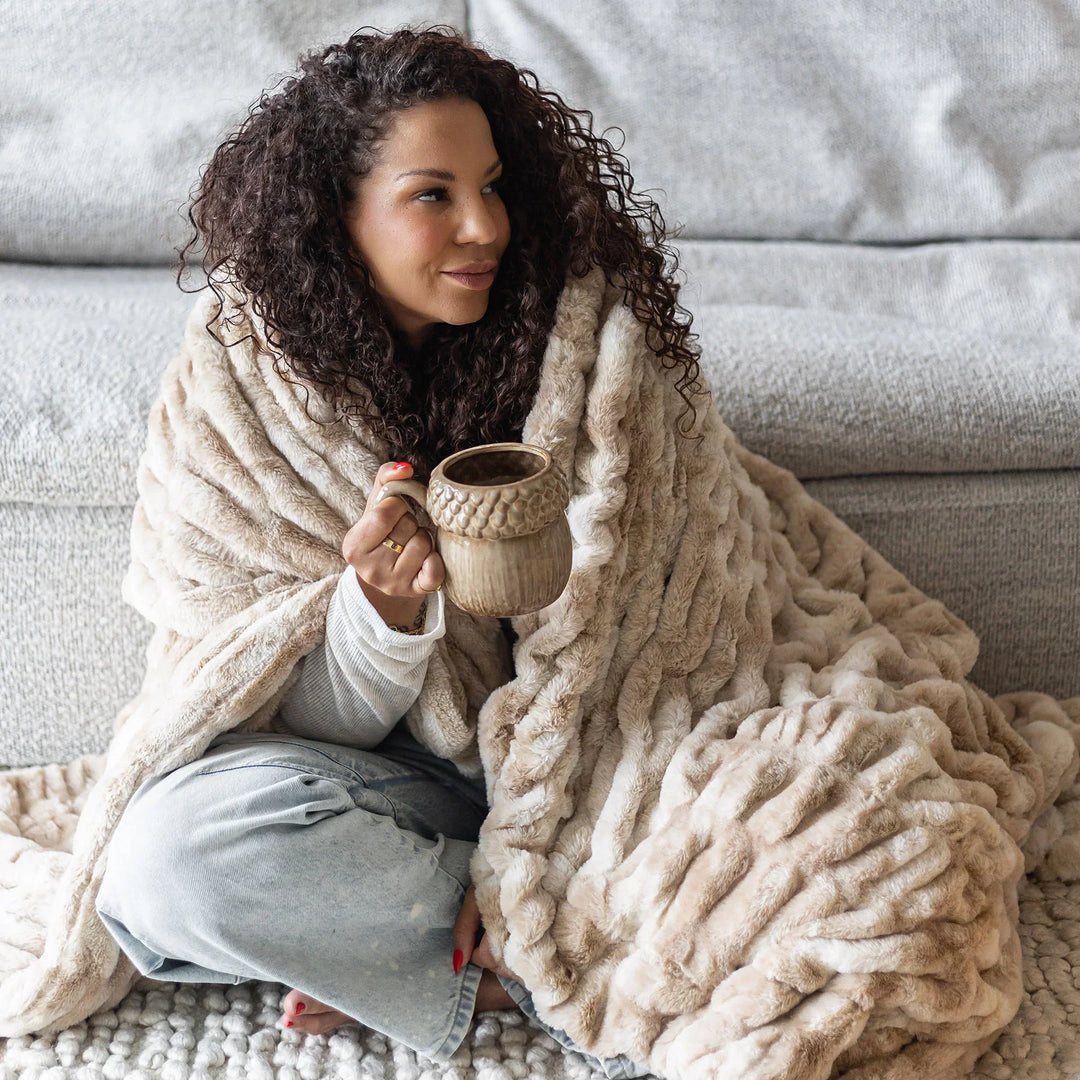 Caramel Swirl Double-sided Minky Blanket