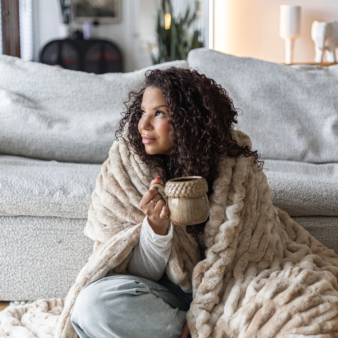 Caramel Swirl Double-sided Minky Blanket