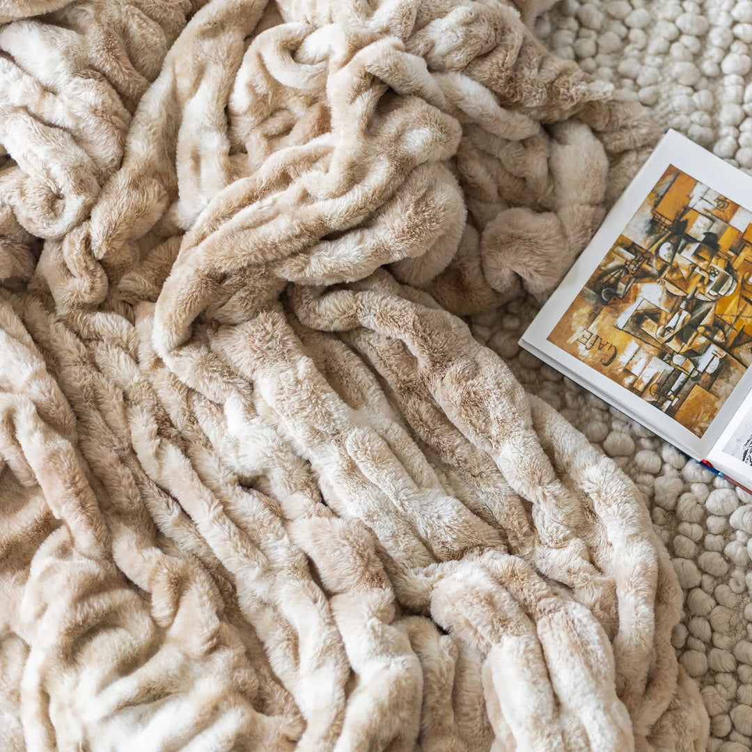 Caramel Swirl Double-sided Minky Blanket