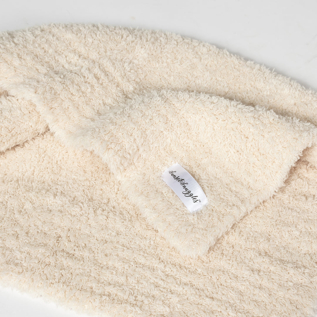Angora Solid Ribbed Border Lovey