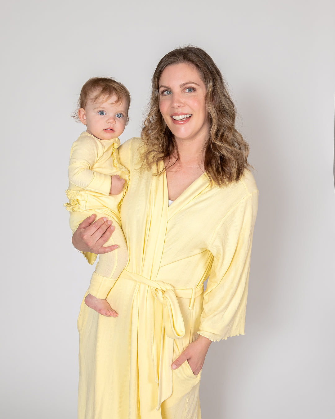 Convertible Ruffled Footed Onesie - Pastel Yellow