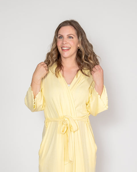 Ladies Robe - Pastel Yellow