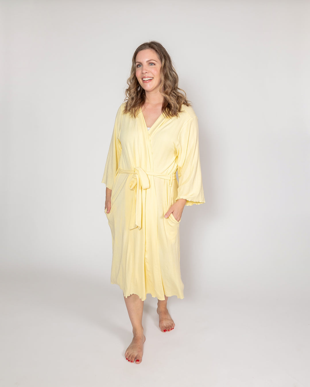 Ladies Robe - Pastel Yellow