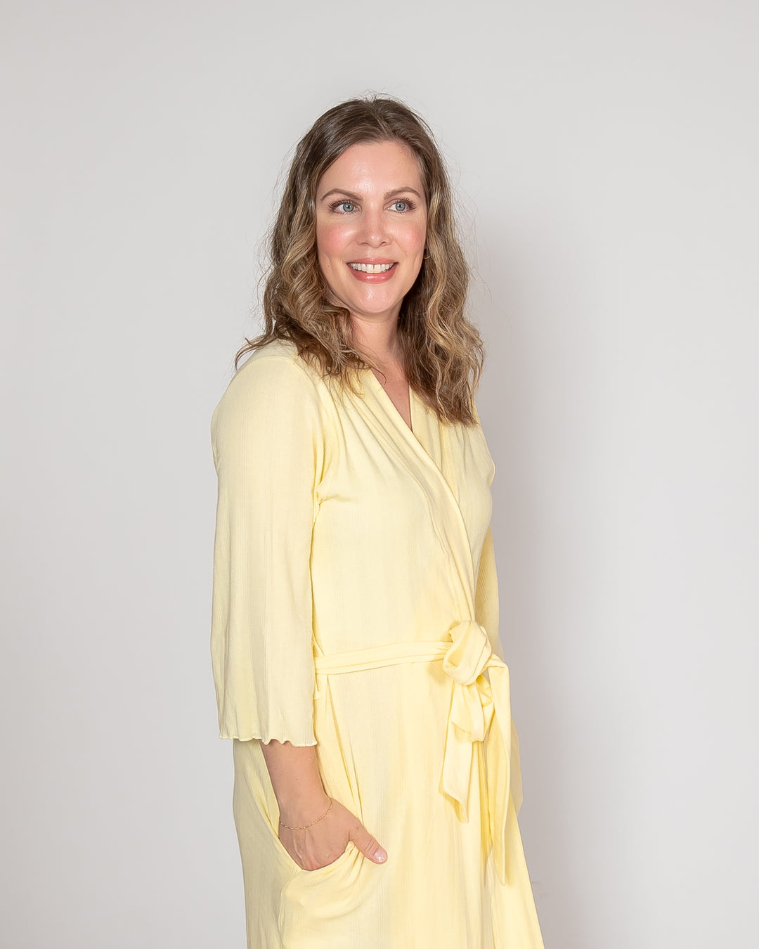 Ladies Robe - Pastel Yellow