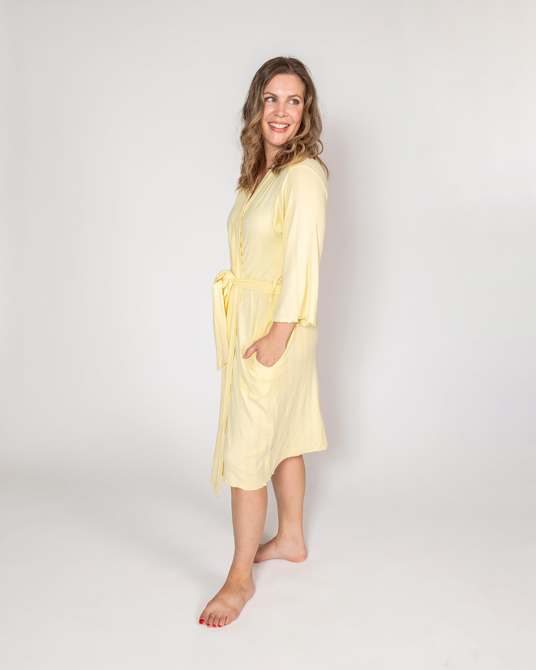 Ladies Robe - Pastel Yellow
