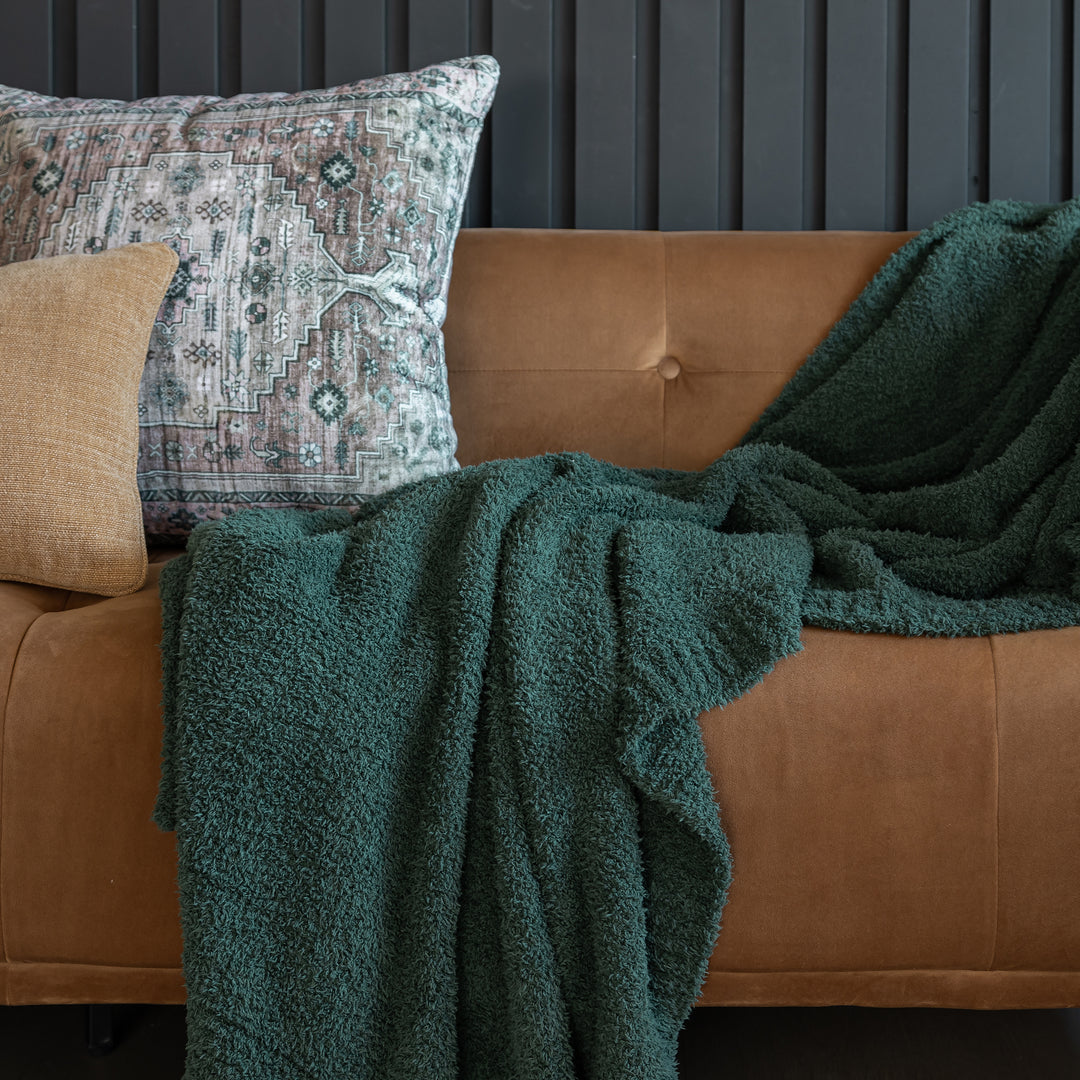 Sycamore Solid Ribbed Border Extended Throw