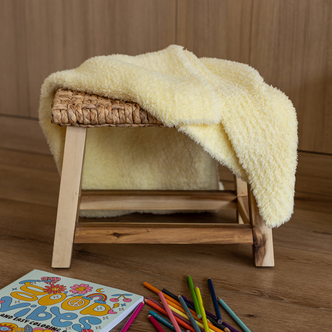 Pastel Yellow Solid Ribbed Border Toddler