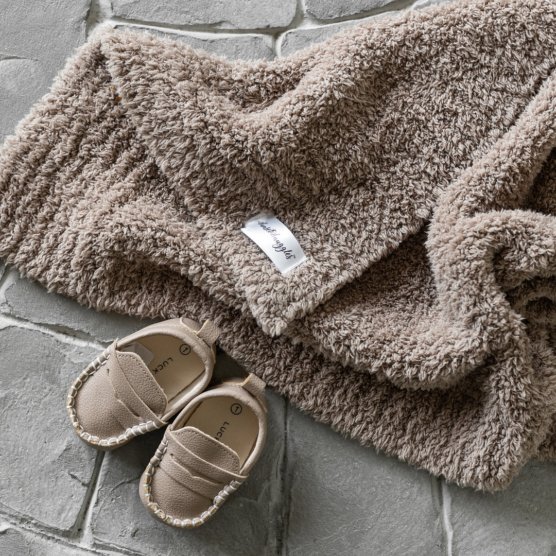 Mountain Trail Brown Solid Ribbed Border Lovey