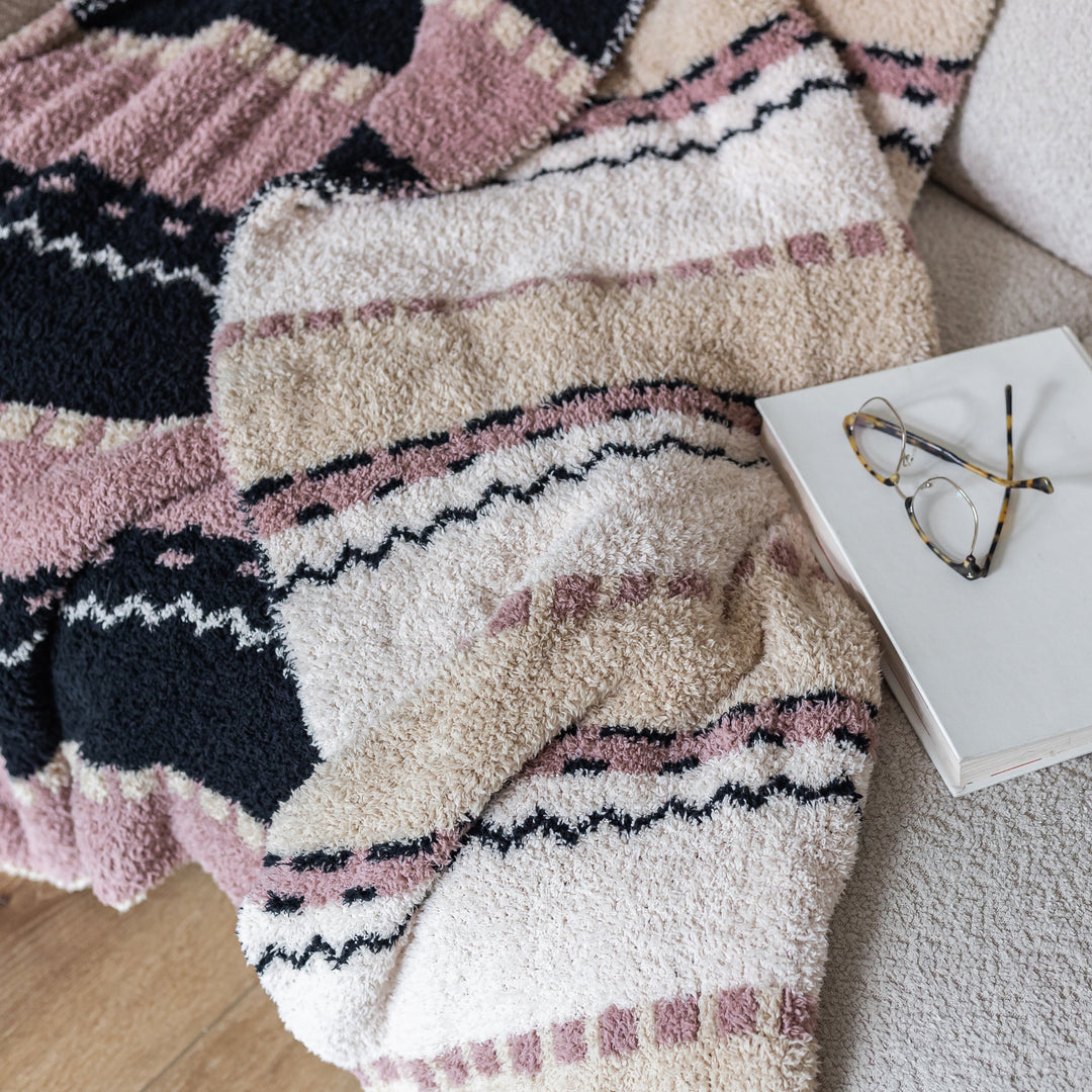 Desert Sunset Geometric Print Extended Throw