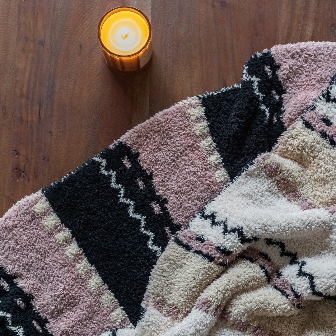 Desert Sunset Geometric Print Extended Throw