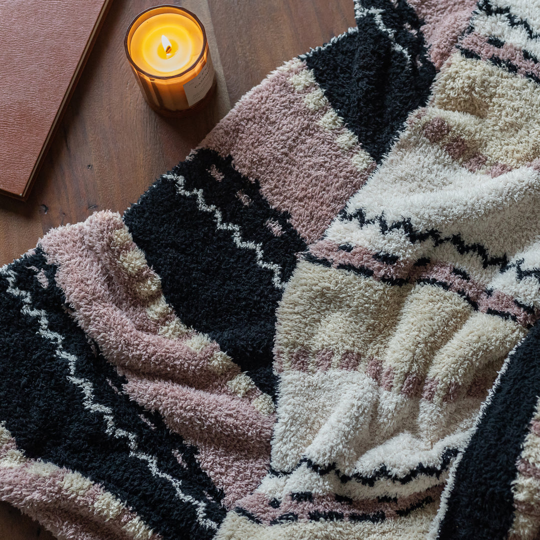 Desert Sunset Geometric Print Extended Throw