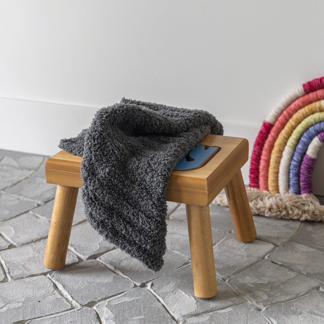 Charcoal Grey Ribbed Lovey