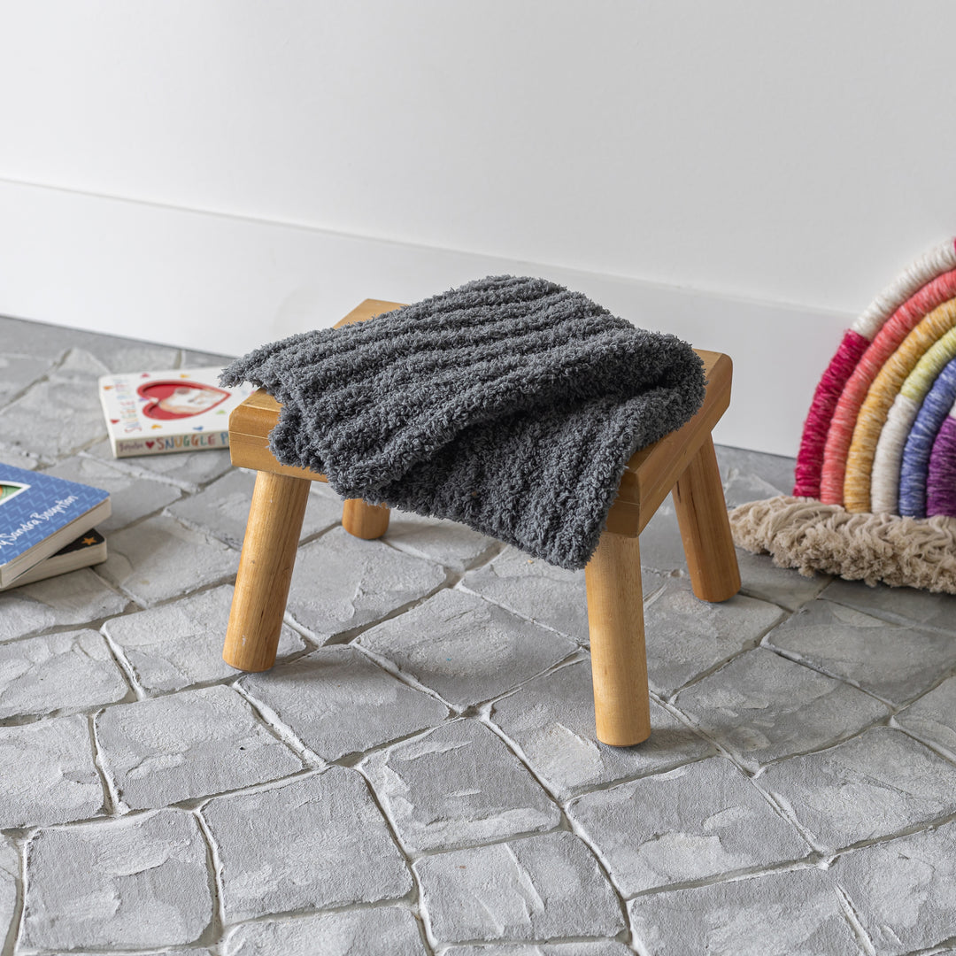 Charcoal Grey Ribbed Lovey