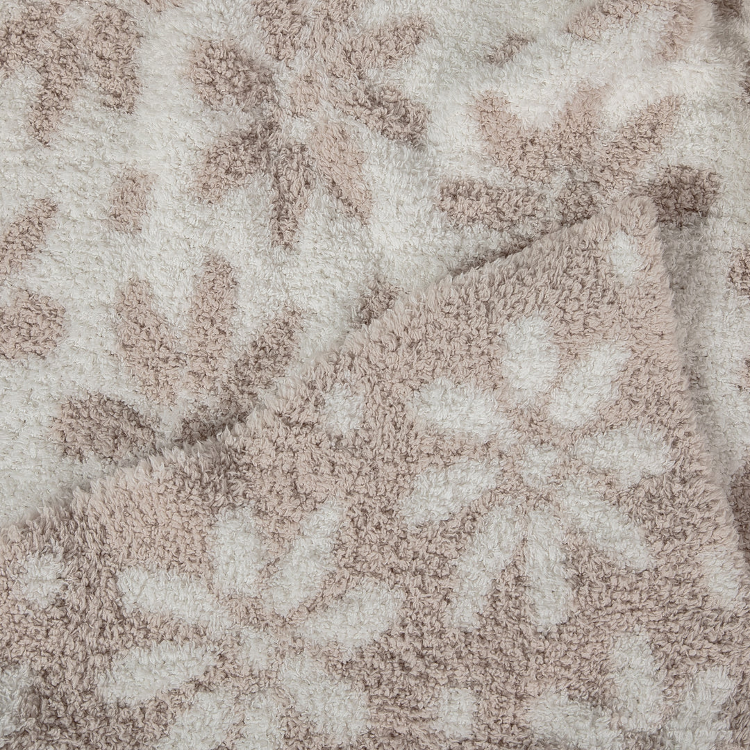 Blushing Beige and White Daisy Print Toddler Blanket