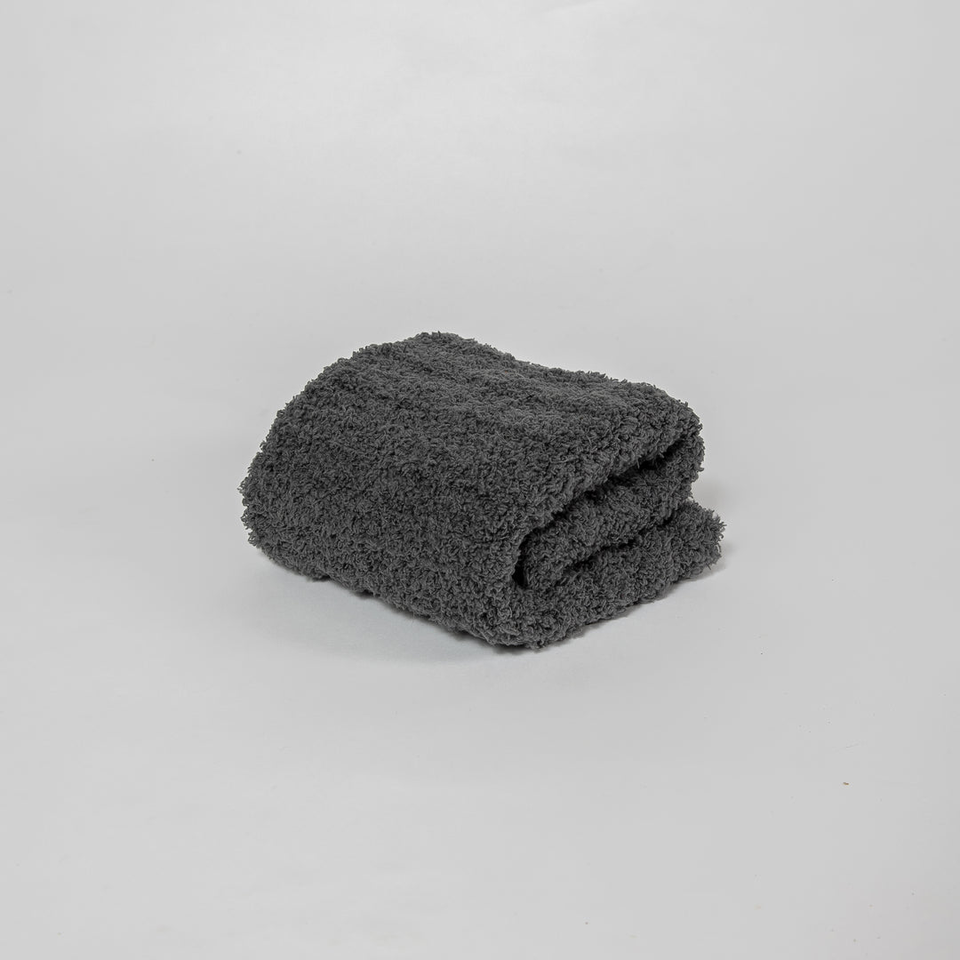 Charcoal Grey Ribbed Lovey