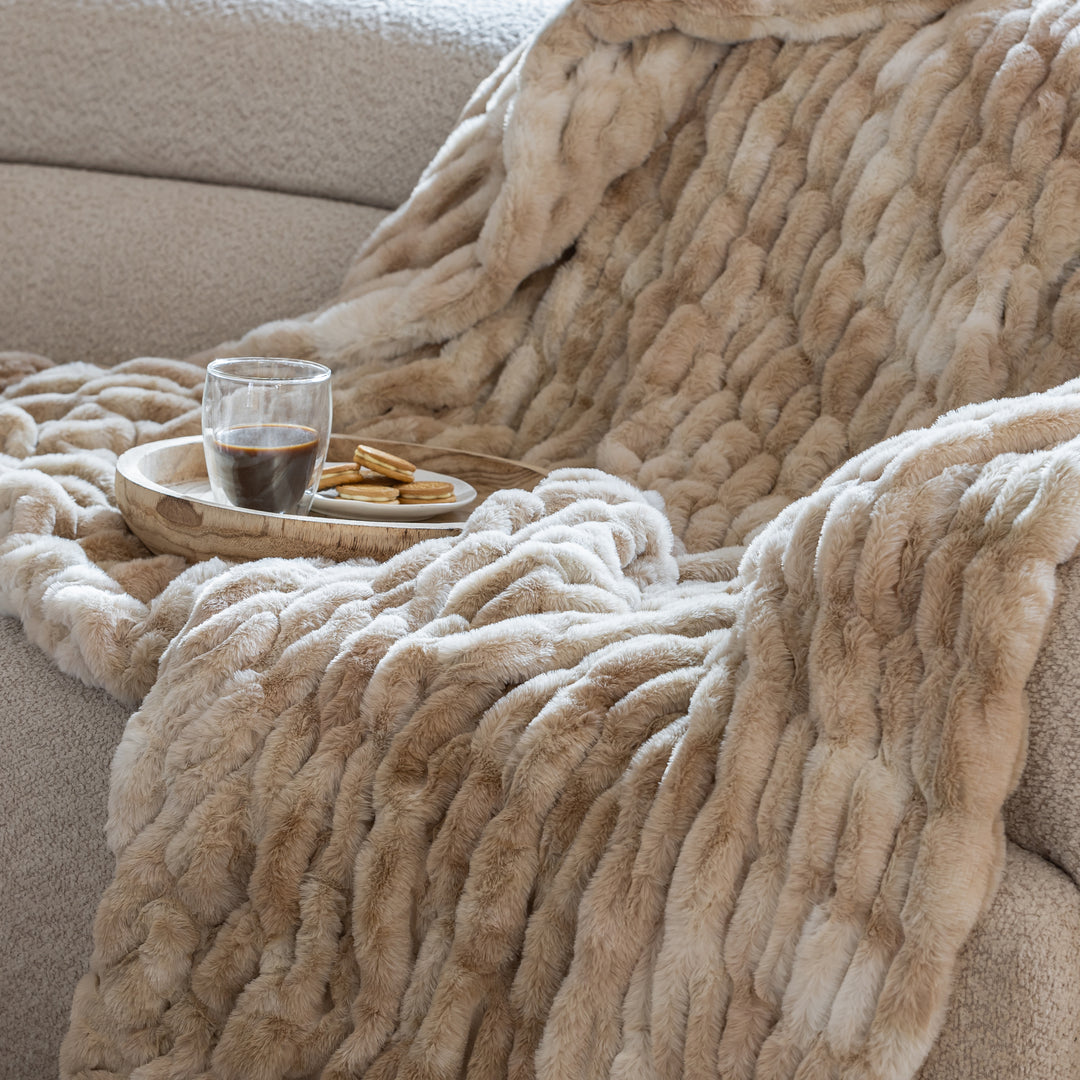 Caramel Swirl Double-sided Minky Blanket