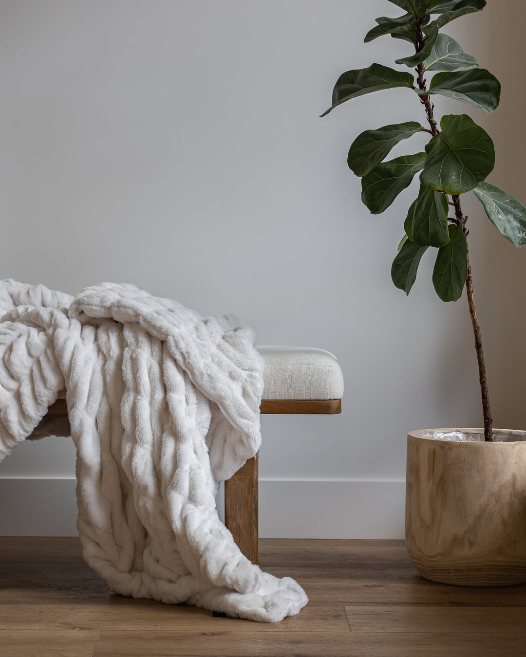 Cream Clouds Double-sided Minky Blanket