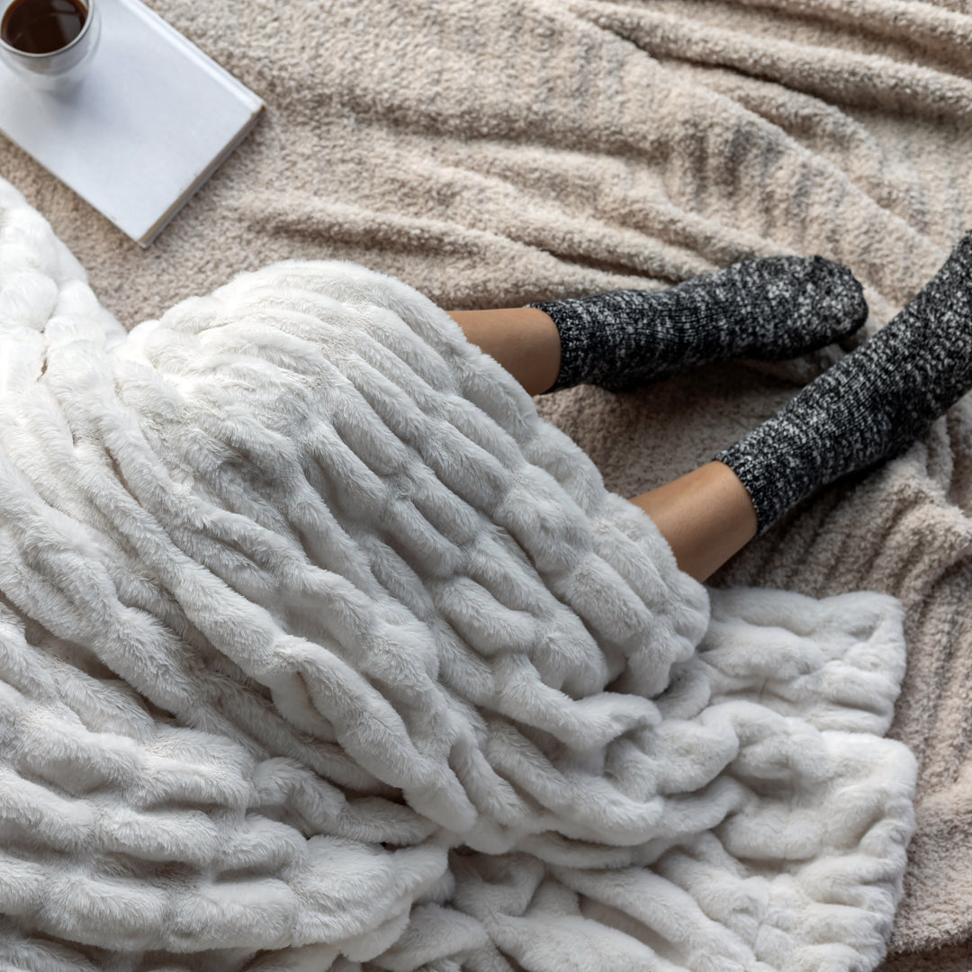 Cream Clouds Double-sided Minky Blanket