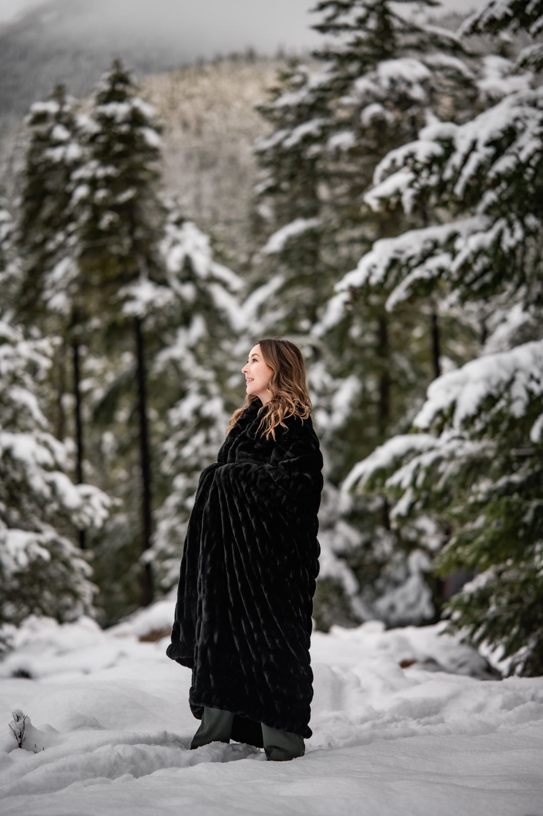 Midnight Black Double-sided Minky Blanket