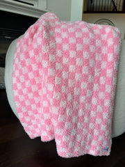 Cotton Candy Check Print Toddler Blanket