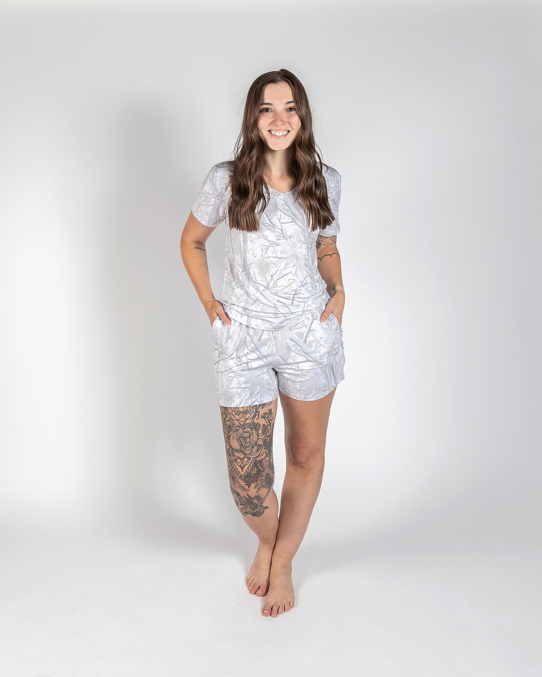 Ladies T-Shirt & Short PJ Set - Camo