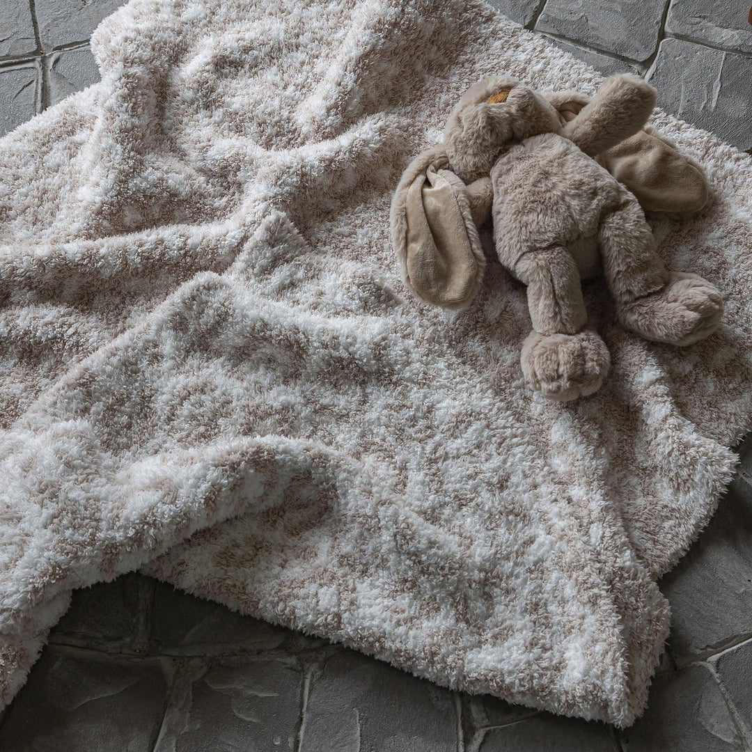 Blushing Beige & White Leopard Print Toddler Blanket