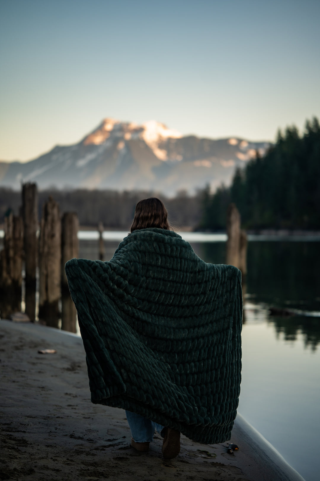Deep Forest Green Minky Blanket
