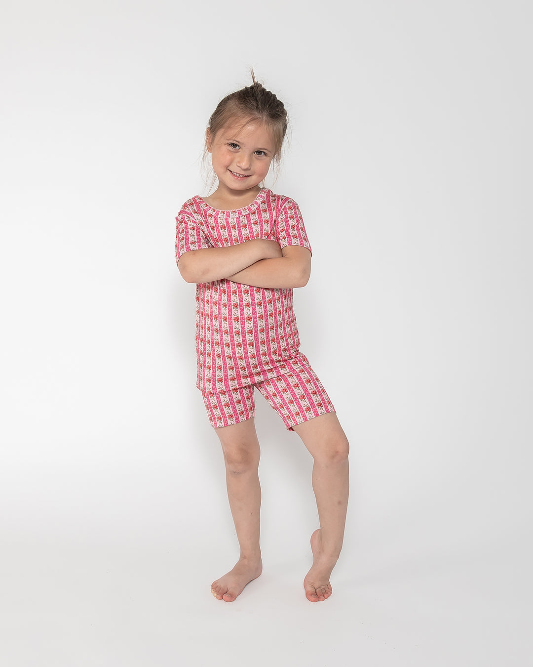 Kids Short PJ Set - Rose & Bows