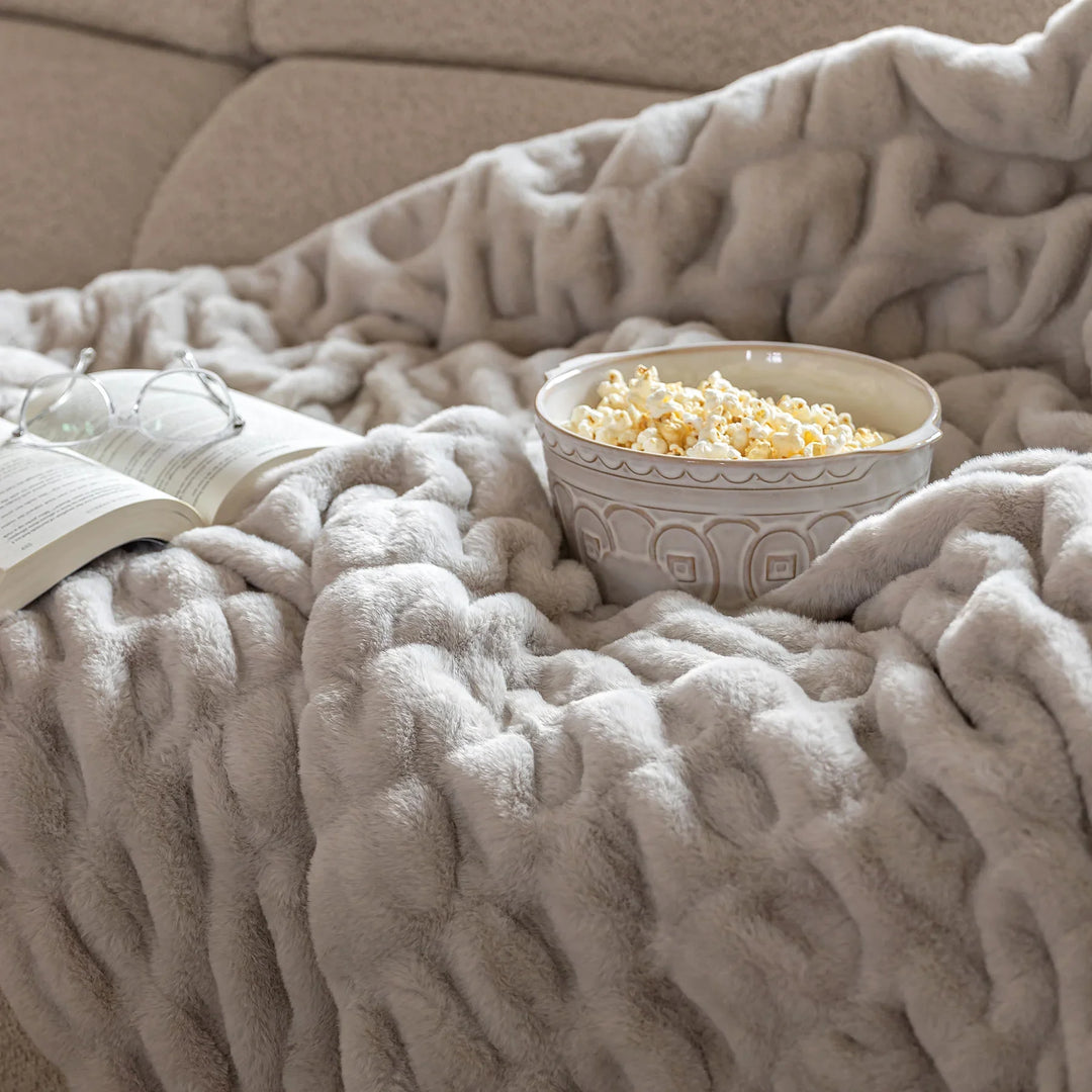 Greige Double-sided Minky Blanket