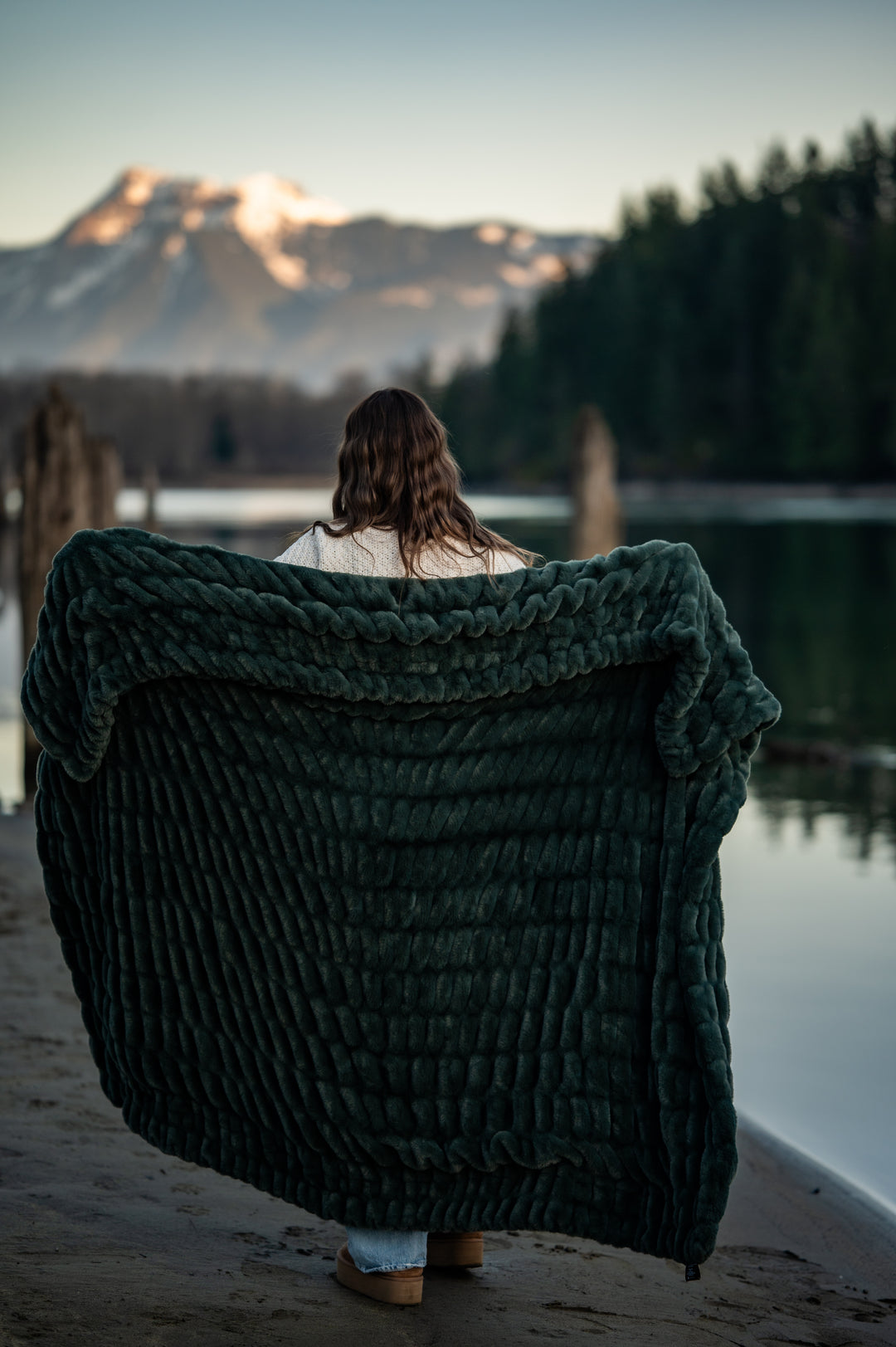 Deep Forest Green Minky Blanket
